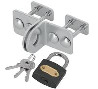 KOTARBAU® Portacandados 30mm, Cerrojo de acero galvanizado para candado, Plateado, Puerta de doble hoja, Protección contra robo, Herraje para puerta, Candado con 3 llaves incluido, Cierre de seguridad