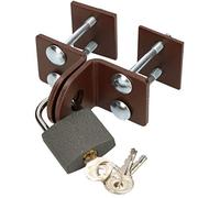 KOTARBAU® Portacandados 40 mm, Cerrojo de Acero para candado, Marrón, Puerta de Doble Hoja, Protección contra Robo, Herraje para Puerta, Candado con 3 Llaves Incluido, Cierre de Seguridad