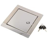 KOTARBAU® Puerta de inspección, 15 x 15 cm, Acero inoxidable, Panel de acceso, Compuerta de fácil acceso, Puerta de revisión, Trampilla para pared o techo, Plateada, Cerradura con llave
