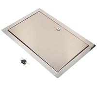 KOTARBAU® Puerta de inspección, 25 x 40 cm, Acero inoxidable, Panel de acceso, Compuerta de fácil acceso, Puerta de revisión, Trampilla para pared o techo, Plateada, Cerradura con llave