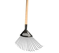 KOTARBAU® Rastrillo de Acero de 150 cm, Rastrillo de Abanico para Hojas, de púas Resistentes, de jardín con Mango de Madera, para césped, Escoba