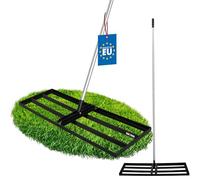 KOTARBAU® Rastrillo de nivelación de césped, 90 x 30 cm, mango de acero, 175 cm