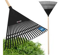 KOTARBAU® Rastrillo Jardín - Plástico - 55 cm - Negro - con Mango - Rastrillo para Césped - Rastrillos - Ligero Y Resistente - Herramienta para Jardinería