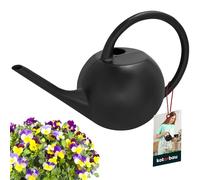 KOTARBAU® Regadera de jardín de 1,2 L, color negro, boquilla larga de plástico, regadera para niños, regadera de plástico para exteriores, pequeña regadera de plástico, pequeña regadera para balcón,