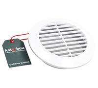 KOTARBAU® Rejilla de ventilación ⌀125 mm redonda con brida, blanca, para protección contra insectos, lamas, ventilación, conexión de tubo, rejilla de ventilación, plástico, protección meteorológica