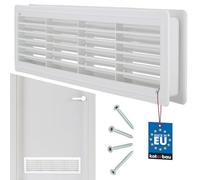 KOTARBAU® Rejilla de ventilación 13,5 x 48,8 cm Rejilla de extracción de aire Blanco Ventilación de Puerta Baño Rejilla de láminas de plástico Rectangular Resistente