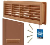 KOTARBAU® Rejilla de ventilación 13,5 x 48,8 cm Rejilla de extracción de aire Marrón claro Ventilación de Puerta Baño Rejilla de láminas de plástico Rectangular Resistente