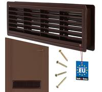 KOTARBAU® Rejilla de ventilación 13,5 x 48,8 cm Rejilla de extracción de aire Marrón Ventilación de Puerta Baño Rejilla de láminas de plástico Rectangular Resistente