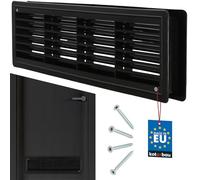 KOTARBAU® Rejilla de ventilación 13,5 x 48,8 cm Rejilla de extracción de aire Negro Ventilación de Puerta Baño Rejilla de láminas de plástico Rectangular Resistente