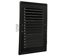 KOTARBAU® Rejilla de ventilación 165 x 230 mm de metal Rejilla de escape de aire Negra con malla mosquitera
