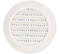 KOTARBAU® Rejilla de ventilación blanca redonda 60 mm, Rejilla con protección contra insectos, Rejilla de plástico, Rejilla con mosquitera, Rejilla de aire