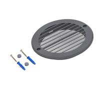 KOTARBAU® Rejilla de ventilación de 125 mm con protección contra insectos, redonda, rejilla de ventilación de plástico gris, para conducto de ventilación, salida de aire y suministro de aire, rejilla