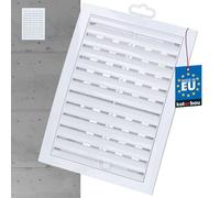KOTARBAU® Rejilla de ventilación de 180 x 250 mm, con cerradura, de plástico con protección contra insectos, rejilla rectangular blanca, rejilla de ventilación