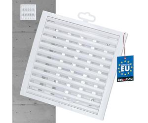 KOTARBAU® Rejilla de ventilación de 200 x 200 mm, con cerradura, de plástico con protección contra insectos, rejilla rectangular blanca, rejilla de ventilación