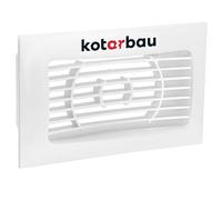 KOTARBAU® Rejilla de ventilación de sistema de 140 x 85 mm con válvula de retorno con brida, 110 x 55 mm, rectangular, rejilla de ventilación de plástico blanco, para conducto de ventilación, aire de