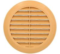 KOTARBAU® Rejilla de ventilación redonda 100 mm, Rejilla con lamas inclinadas y malla anti-insectos, Rejilla beige, Rejilla para conductos o sistemas de ventilación, sin tornillos