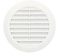 KOTARBAU® Rejilla de ventilación Redonda 100 mm, Rejilla con Lamas inclinadas y Malla Anti-Insectos, Rejilla Blanco, Rejilla para conductos o Sistemas de ventilación, sin Tornillos