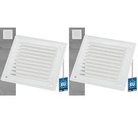 KOTARBAU® Rejilla Ventilacion - Acero - 16.5 x 16.5 cm - Blanco - Rejilla con Mosquitera - Resistente A La Corrosión (Paquete de 2)