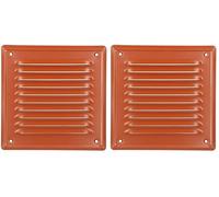KOTARBAU® Rejilla Ventilacion - Acero - 16.5 x 16.5 cm - Ladrillo - Rejilla con Mosquitera - Resistente A La Corrosión (Paquete de 2)