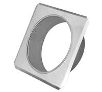 KOTARBAU® Roseta de tubo de estufa de 150 mm de diámetro, galvanizada, roseta con brida, tubo de estufa, 200 mm x 200 mm, cubierta de pared plateada, roseta decorativa para chimenea, revestimiento de