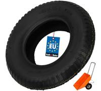 KOTARBAU® Rueda de carretilla de 2 capas, neumático de goma maciza, negro, para jardinería, construcción y agricultura