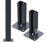 KOTARBAU® Set de 2 Unidades Soporte para Poste - Pie de Pilar - Atornillable - Acero Revestido - 60x40 mm - Grafito - Anclaje para Poste - Resistente a la Intemperie