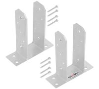 KOTARBAU® Set de 2 Unidades Soporte para Poste - Pie de Pilar - TT - Acero Galvanizado - 70 mm - Plata - Anclaje para Poste - Resistente a la Corrosión - Soportes para Pérgola