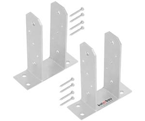 KOTARBAU® Set de 2 Unidades Soporte para Poste - Pie de Pilar - TT - Acero Galvanizado - 70 mm - Plata - Anclaje para Poste - Resistente a la Corrosión - Soportes para Pérgola