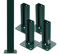 KOTARBAU® Set de 4 Unidades Soporte para Poste - Pie de Pilar - Atornillable - Acero Revestido - 60x40 mm - Verde - Anclaje para Poste - Resistente a la Intemperie