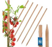 KOTARBAU® Set de 5 varillas para tomates, varillas de plantación de 60 cm, poste de madera con punta para cerca, poste de madera para plantas, soporte de madera para plantas trepadoras, varillas de