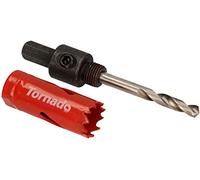 KOTARBAU® Sierra de corona bimetálica HSS 20 mm con adaptador con broca de centrado, Corona perforadora bimetal, Sierras perforadoras para madera metal aluminio PVC plástico, Sierra para agujeros