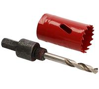 KOTARBAU® Sierra de corona bimetálica HSS 29 mm con adaptador con broca de centrado, Corona perforadora bimetal, Sierras perforadoras para madera metal aluminio PVC plástico, Sierra para agujeros