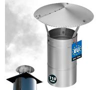 KOTARBAU® Sombreros para Chimeneas - Sombrerete Chimenea - Acero Inoxidable - ø 110 mm - Caperuza Salida Humos - Sombrero Antirrevoco Chimenea - Protección contra Lluvia y Pájaros