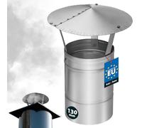 KOTARBAU® Sombreros para Chimeneas - Sombrerete Chimenea - Acero Inoxidable - ø 130 mm - Caperuza Salida Humos - Sombrero Antirrevoco Chimenea - Protección contra Lluvia y Pájaros