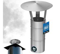 KOTARBAU® Sombreros para Chimeneas - Sombrerete Chimenea - Acero Inoxidable - ø 80 mm - Caperuza Salida Humos - Sombrero Antirrevoco Chimenea - Protección contra Lluvia y Pájaros