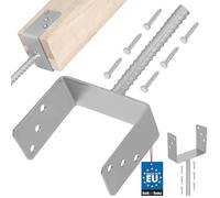 KOTARBAU® Soporte de poste en U 161 mm Anclaje Suelo para Superficies Hormigonadas Pletina con Varilla para Homigonar Soporte en U Acero Galvanizado en Caliente Base Poste Madera