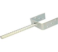 KOTARBAU® Soporte de poste en U 91 mm Anclaje Suelo para Superficies Hormigonadas Pletina con Varilla para Homigonar Soporte en U Acero Galvanizado en Caliente Base Poste Madera