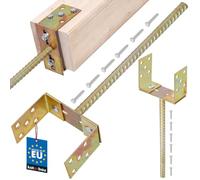 KOTARBAU® Soporte de Poste en U Ajustable 0-160mm Pletina con Varilla 385mm para Insertar en Hormigón Base Poste Madera Anclaje Suelo Regulable Soporte en U Acero Galvanizado