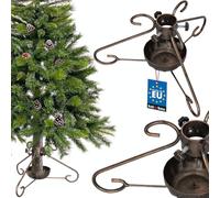 KOTARBAU® Soporte para árbol de Navidad con depósito de agua, 50 mm, oro viejo, acero con depósito de agua, soporte para árbol de Navidad, soporte para árbol de Navidad