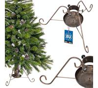 KOTARBAU® Soporte para árbol de Navidad con depósito de agua, 80 mm, oro viejo, acero con depósito de agua, soporte para árbol de Navidad, soporte para árbol de Navidad