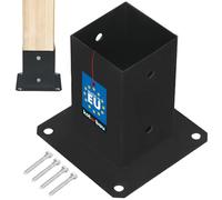KOTARBAU® Soporte para Poste - Pie de Pilar - Acero con Recubrimiento en Polvo - 80 x 80 mm - Negro - Anclaje para Poste - Soportes para Pérgola - Resistente a la Corrosión