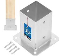 KOTARBAU® Soporte para Poste - Pie De Pilar - Acero Galvanizado - 90 x 90 mm - Plata - Atornillable - Anclaje para Poste - Soportes para Pérgola