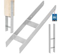 KOTARBAU® Soporte para postes en H para hormigón, 120 mm/600 mm, anclaje en H de acero galvanizado plateado, anclaje para postes, zapatos de apoyo, con anclaje de hormigón, soporte de acero, anclaje