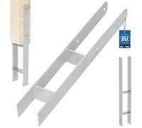 KOTARBAU® Soporte para postes en H para hormigón, 70 mm/600 mm, anclajes en H de acero galvanizado plateado, anclaje para postes, zapatos de viga, zapatos de apoyo, con anclaje de hormigón, soporte de