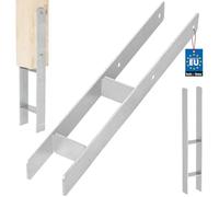 KOTARBAU® Soporte para postes en H para hormigón, 80 mm/600 mm, anclajes en H de acero galvanizado plateado, anclaje para postes, zapatos de viga, zapatos de apoyo, con anclaje de hormigón, soporte de