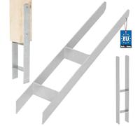 KOTARBAU® Soporte para postes en H para hormigón, 90 mm/600 mm, anclaje en H de acero galvanizado plateado, anclaje para postes, zapatos de viga, zapatos de apoyo, con anclaje de hormigón, soporte de