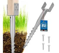 KOTARBAU® Soporte para postes en U para atornillar, 120 x 720 mm, acero galvanizado, casquillo de impacto para suelo, base de poste, perno en U, anclaje de tierra, anclaje para postes de madera