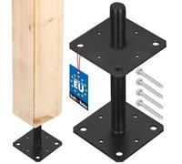 KOTARBAU® Soporte Poste 110x110x250 mm Antracita, Acero Recubierto, Altura Regulable, Casquillo insertable y de Suelo.