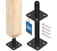 KOTARBAU® Soporte Poste 80x80x250 mm Antracita, Acero Recubierto, Altura Regulable, Casquillo insertable y de Suelo.