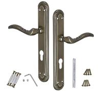 KOTARBAU® Tirador de puerta 72 mm PZ herraje para puerta ZnAl placa larga tiradores puerta tiradores puertas interiores larga roseta juego de picaportes puerta picaporte picaporte picaporte decorado